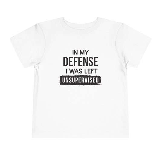 Funny Toddler Tee - "In My Defense I Was Left Unsupervised" - Cute Gift for Kids, Humor Tee, Playtime Wear, Birthday Shirt, Family [...]