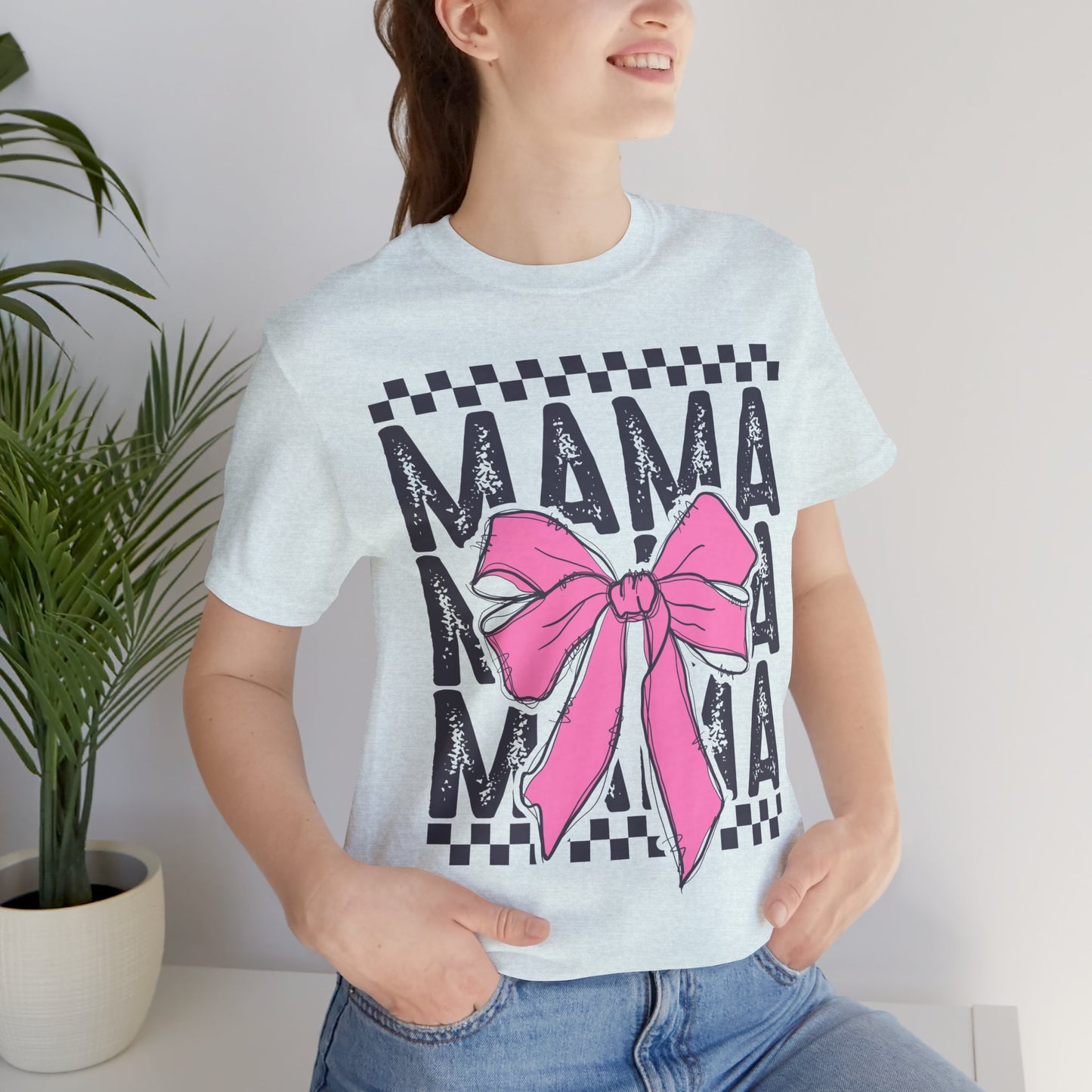 Cute Mama Bow Graphic Tee, Mother's Day Gift, Stylish T-Shirt for Moms, Everyday Wear, Birthday Gift for Her