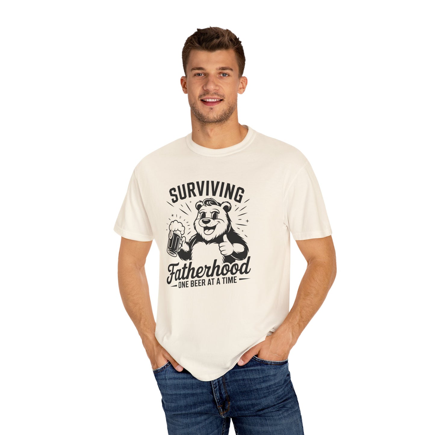 Surviving Fatherhood T-Shirt | Funny Gift for Dads | Casual, Gift for Father's Day, New Dad Shirt, Beer Lovers Tee