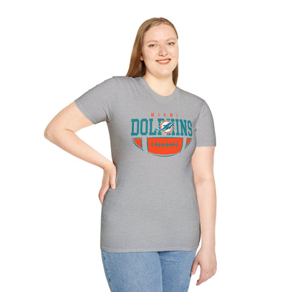 Miami Dolphins Retro Softstyle T-Shirt, Casual Sportswear, Game Day Apparel, Unisex Tee, Football Fan Gift