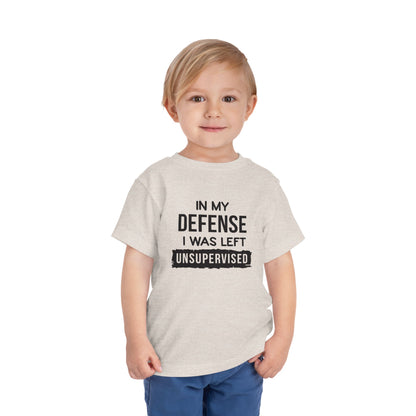 Funny Toddler Tee - "In My Defense I Was Left Unsupervised" - Cute Gift for Kids, Humor Tee, Playtime Wear, Birthday Shirt, Family [...]
