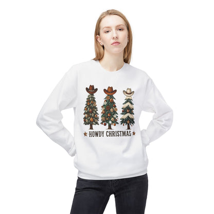 Howdy Christmas Sweatshirt - Western Cowboy Tree Holiday Crewneck