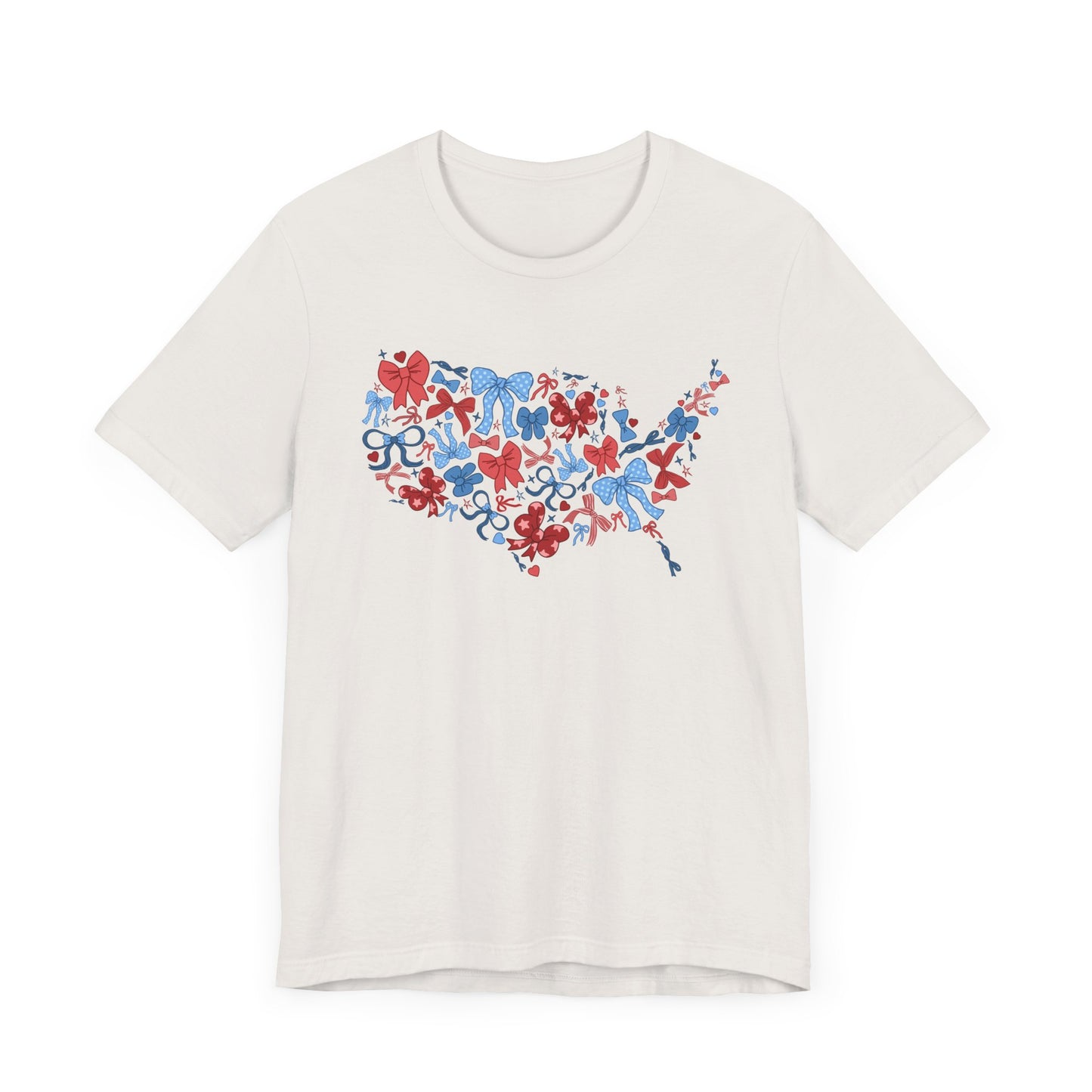 Patriotic Love Tee, Unisex T-shirt for Independence Day, Heart Print Shirt, Gift for Him or Her, Casual Wear, Summer Style