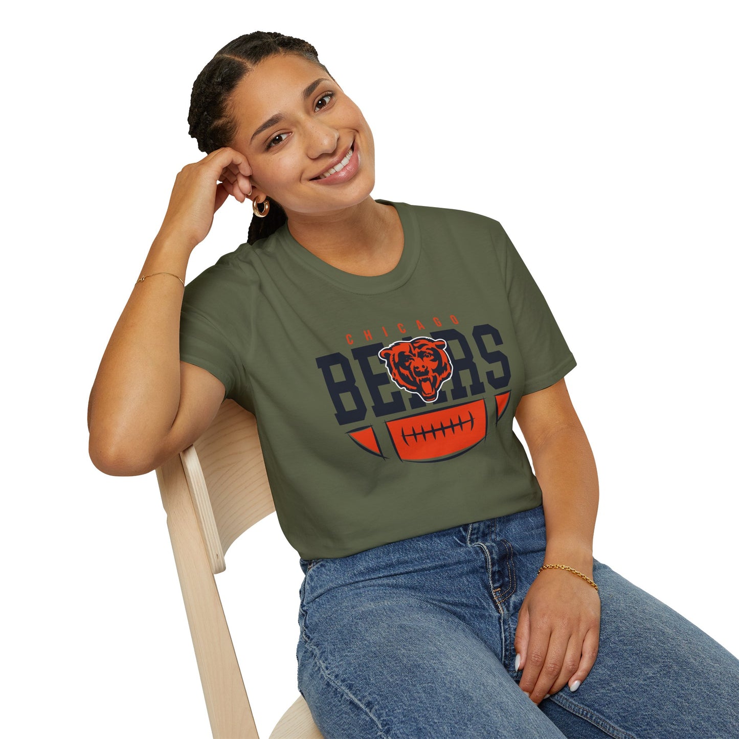 Chicago Bears Unisex Softstyle T-Shirt, Game Day Tee, Football Apparel, Sports Fan Shirt, Casual Wear, Tailgating Outfit