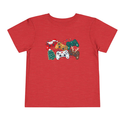Toddler Tee — Festive Video Game Controllers Christmas Design