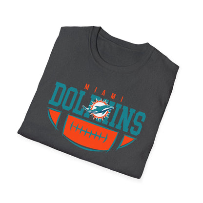 Miami Dolphins Retro Softstyle T-Shirt, Casual Sportswear, Game Day Apparel, Unisex Tee, Football Fan Gift