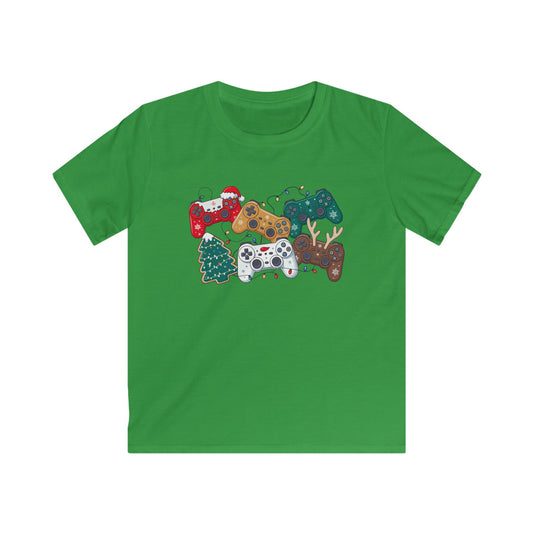 Kids Tee — Holiday Video Game Controllers Christmas Design
