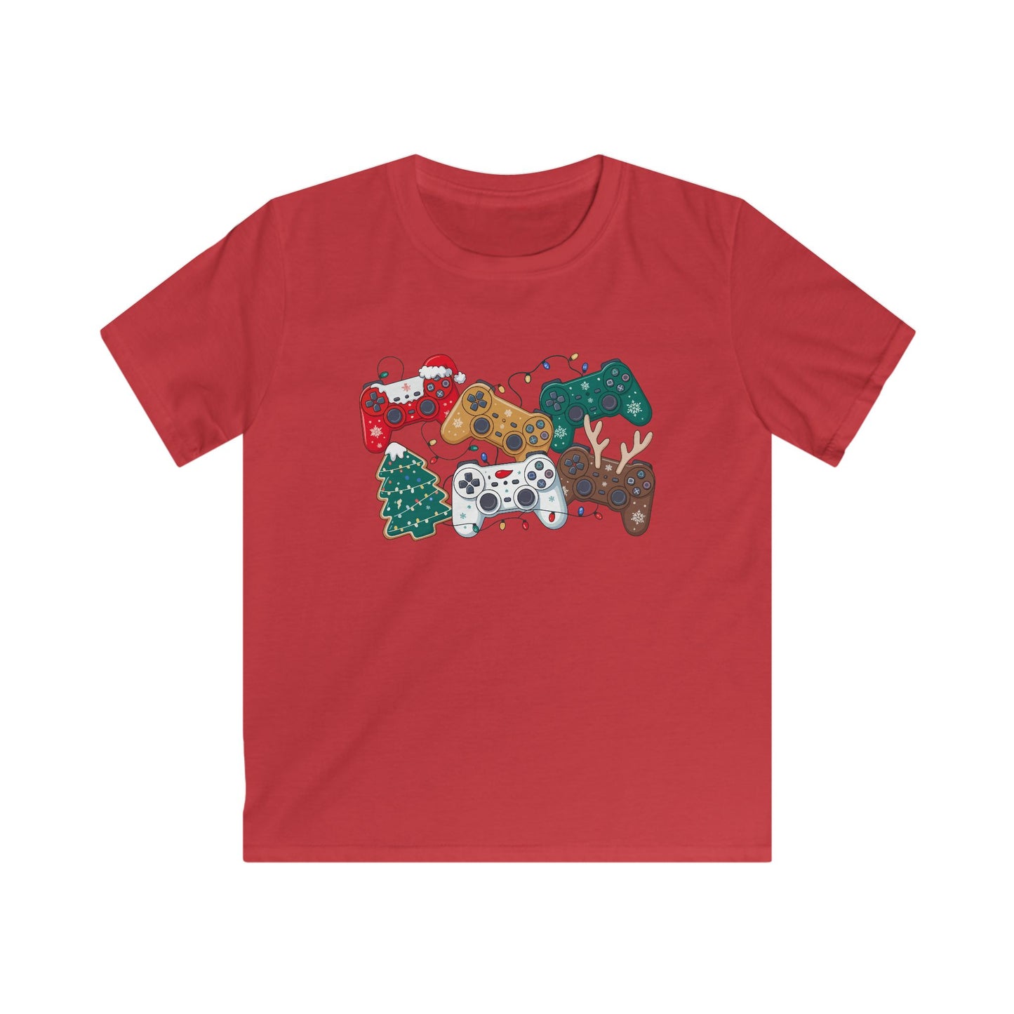 Kids Tee — Holiday Video Game Controllers Christmas Design