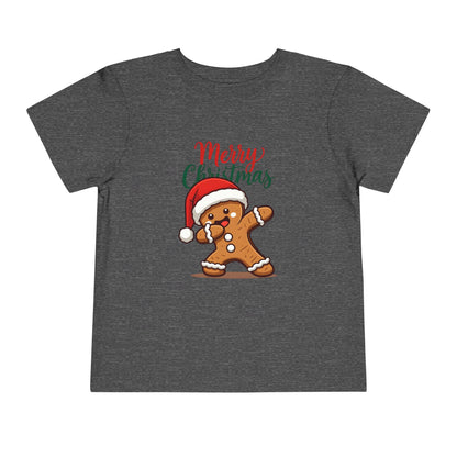 Toddler Christmas Tee — Dabbing Gingerbread with "Merry Christmas"
