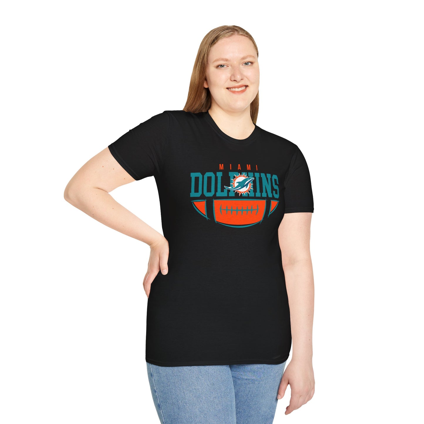 Miami Dolphins Retro Softstyle T-Shirt, Casual Sportswear, Game Day Apparel, Unisex Tee, Football Fan Gift