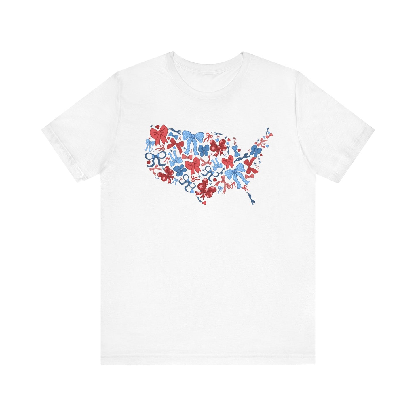 Patriotic Love Tee, Unisex T-shirt for Independence Day, Heart Print Shirt, Gift for Him or Her, Casual Wear, Summer Style