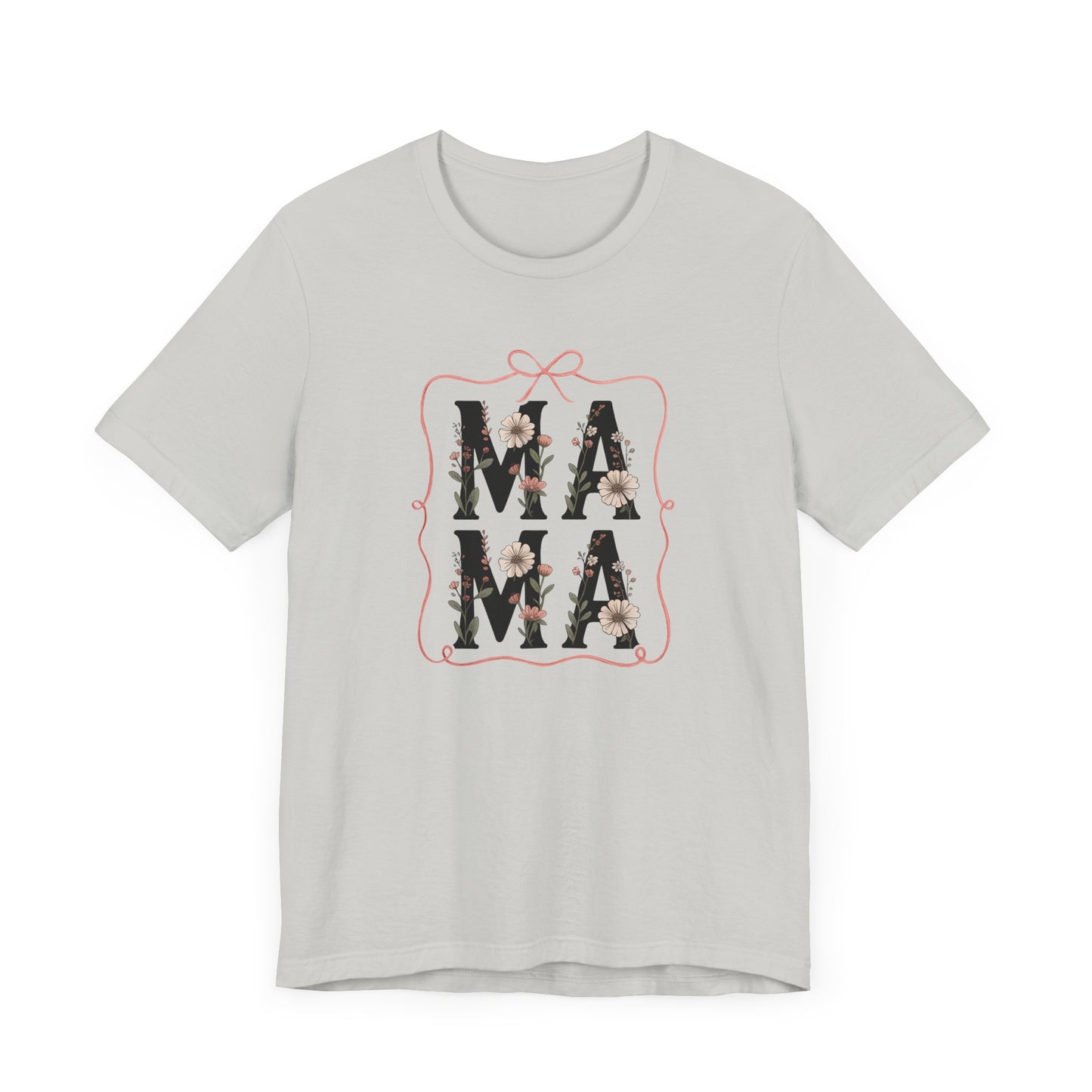 Floral Mama Tee - Perfect Gift for Moms, Mother's Day, Family Gatherings, Casual Wear, Baby Shower