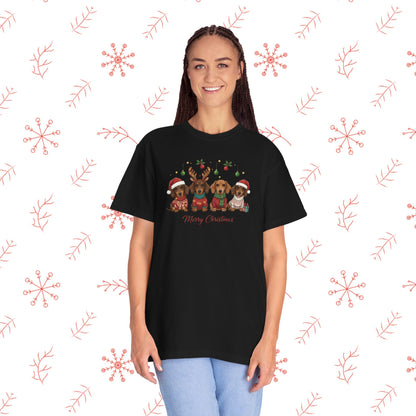 Christmas Dachshund Dogs T-Shirt - Merry Christmas Cute Holiday Tee