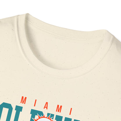 Miami Dolphins Retro Softstyle T-Shirt, Casual Sportswear, Game Day Apparel, Unisex Tee, Football Fan Gift