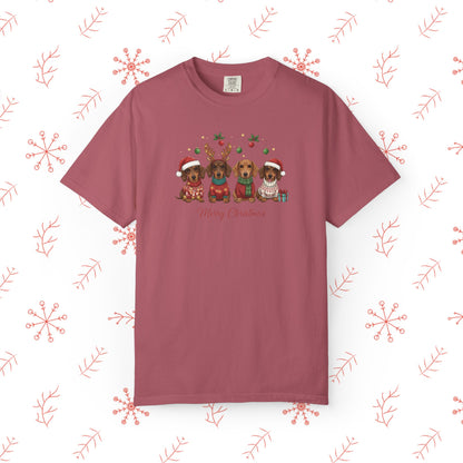 Christmas Dachshund Dogs T-Shirt - Merry Christmas Cute Holiday Tee