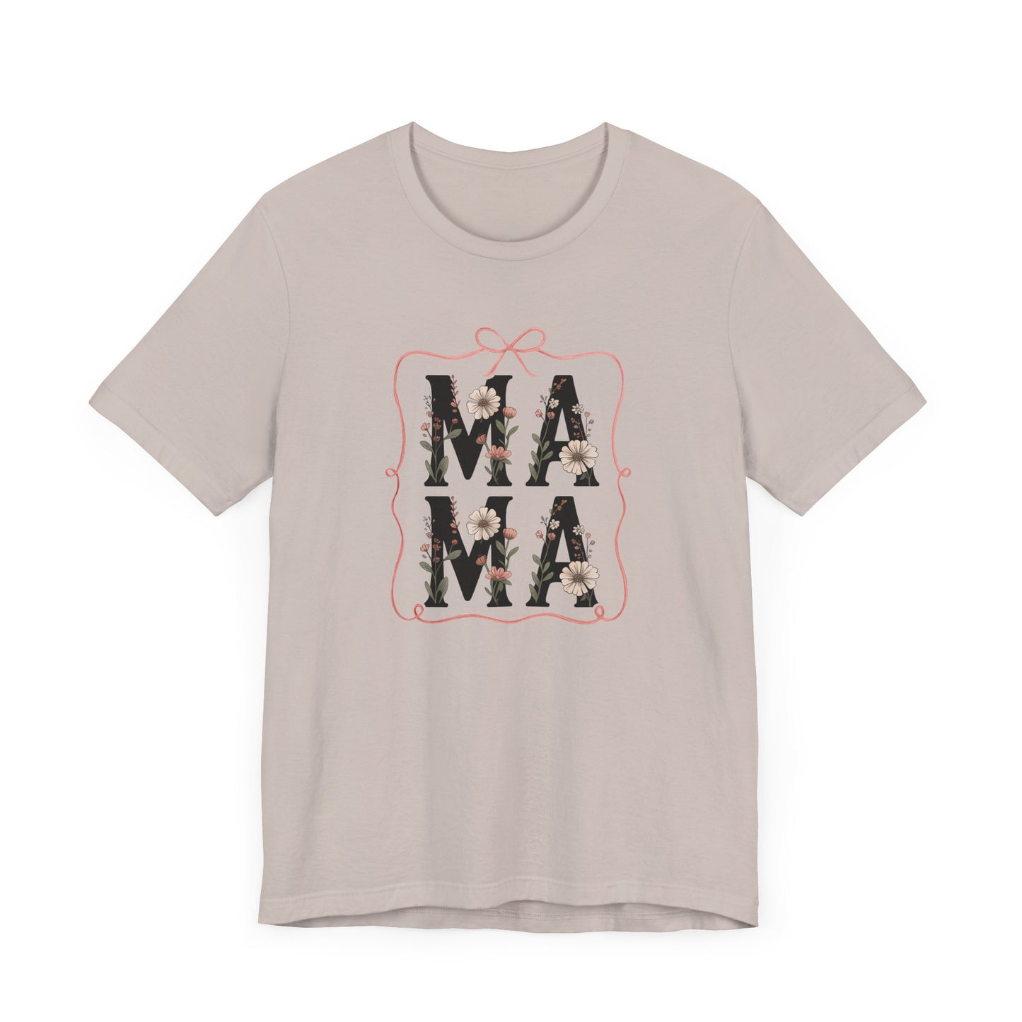 Floral Mama Tee - Perfect Gift for Moms, Mother's Day, Family Gatherings, Casual Wear, Baby Shower
