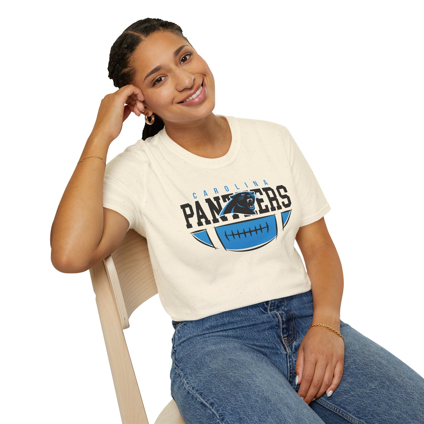 Panthers Logo Unisex Softstyle T-Shirt, Football Fan Tee, Game Day Shirt, Sports Apparel, Casual Wear, Gift for Fans