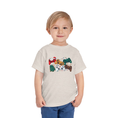 Toddler Tee — Festive Video Game Controllers Christmas Design