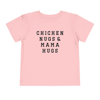 Toddler Chicken Nugs & Mama Hugs Tee - Cute Kids Shirt, Funny Toddler Tee, Gift for Moms, Baby Shower Gift, Playdate Outfit