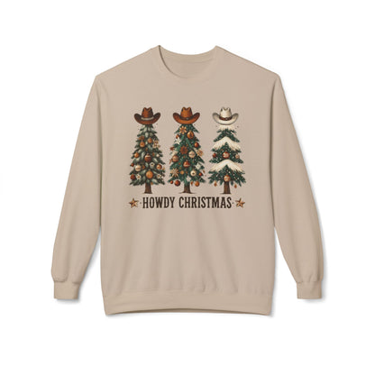 Howdy Christmas Sweatshirt - Western Cowboy Tree Holiday Crewneck