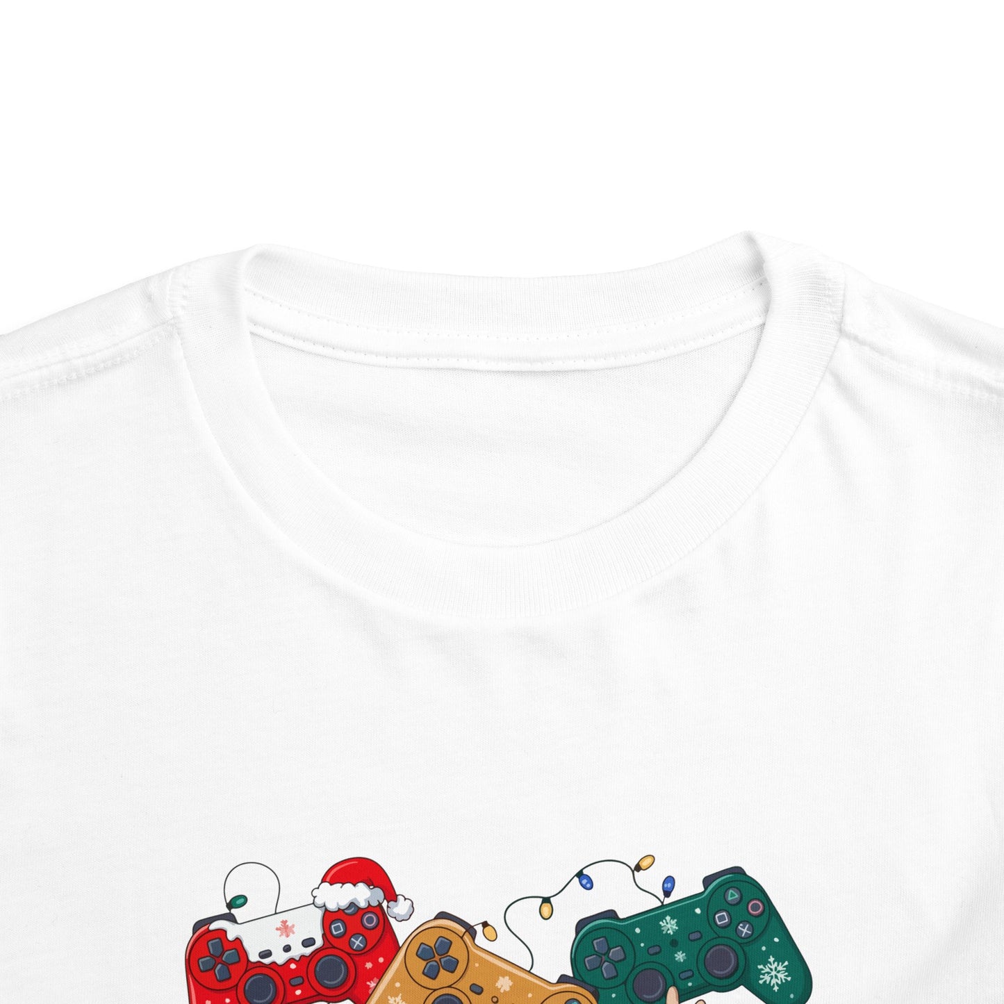 Toddler Tee — Festive Video Game Controllers Christmas Design
