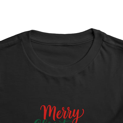 Toddler Christmas Tee — Dabbing Gingerbread with "Merry Christmas"