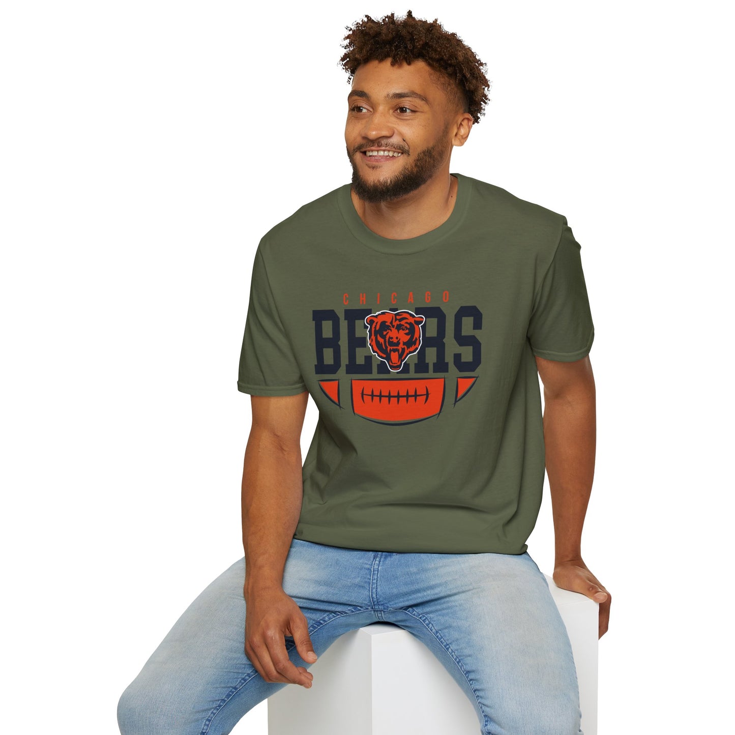 Chicago Bears Unisex Softstyle T-Shirt, Game Day Tee, Football Apparel, Sports Fan Shirt, Casual Wear, Tailgating Outfit