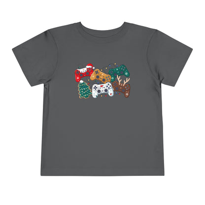 Toddler Tee — Festive Video Game Controllers Christmas Design