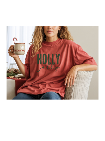 Holly Jolly Graphic T-Shirt — Festive Christmas Tee