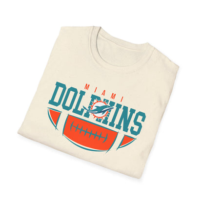 Miami Dolphins Retro Softstyle T-Shirt, Casual Sportswear, Game Day Apparel, Unisex Tee, Football Fan Gift