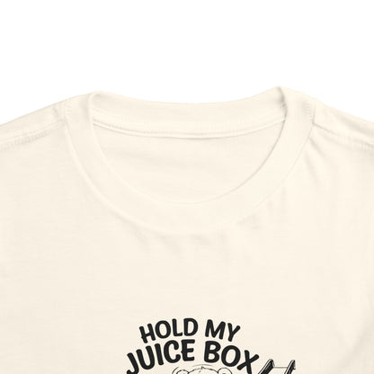 Toddler Short Sleeve Tee - "Hold My Juice Box and Watch This" Fun Kid's Shirt, Birthday Gift, Playdate Apparels, Cute Graphic Tee, [...]