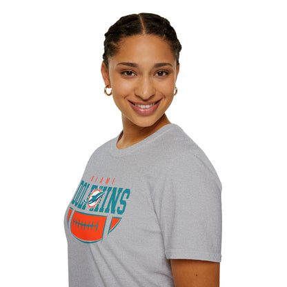 Miami Dolphins Retro Softstyle T-Shirt, Casual Sportswear, Game Day Apparel, Unisex Tee, Football Fan Gift