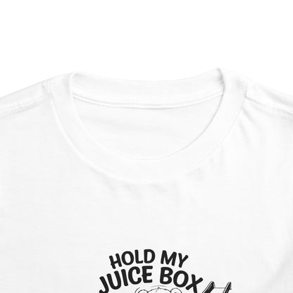 Toddler Short Sleeve Tee - "Hold My Juice Box and Watch This" Fun Kid's Shirt, Birthday Gift, Playdate Apparels, Cute Graphic Tee, [...]