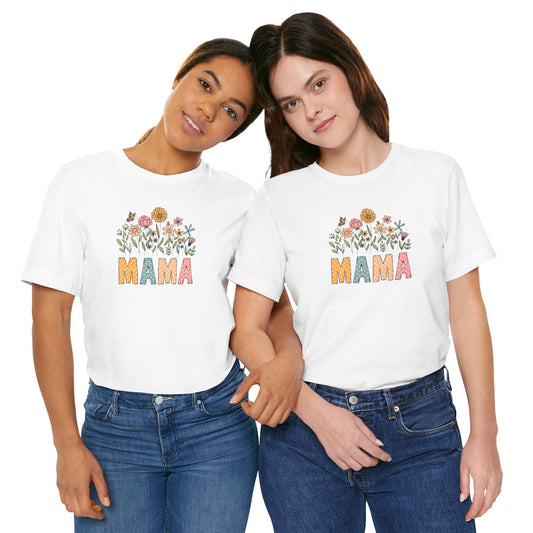 Floral Mama Tee - Perfect for Mother's Day, Baby Showers, Gifts for Moms, Casual Wear, Spring Fashion