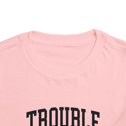Cute Toddler Tee - "Trouble Never Looked So Cute" - Playful Gift for Kids, Birthday Wear, Baby Shower Present, Humor Tee