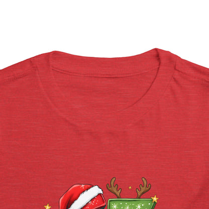 Toddler Tee — Festive "67" Christmas Grinch Reindeer Hat Birthday Shirt