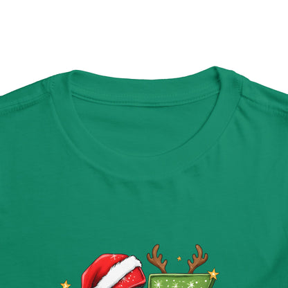 Toddler Tee — Festive "67" Christmas Grinch Reindeer Hat Birthday Shirt