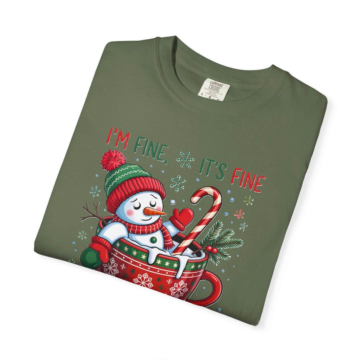 Holiday Snowman T-Shirt — "I'm Fine, It's Fine, Just Having a Meltdown" Christmas Graphic Tee
