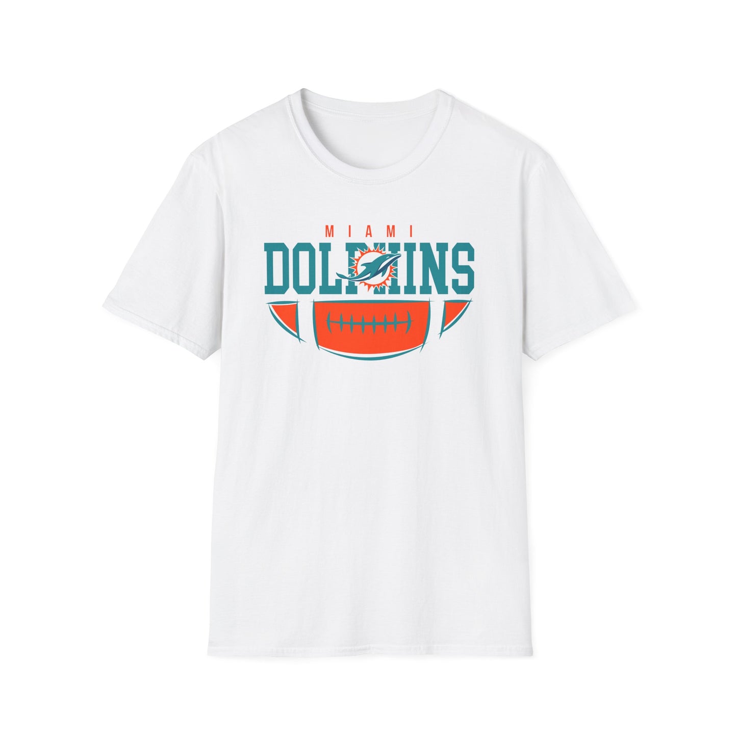 Miami Dolphins Retro Softstyle T-Shirt, Casual Sportswear, Game Day Apparel, Unisex Tee, Football Fan Gift