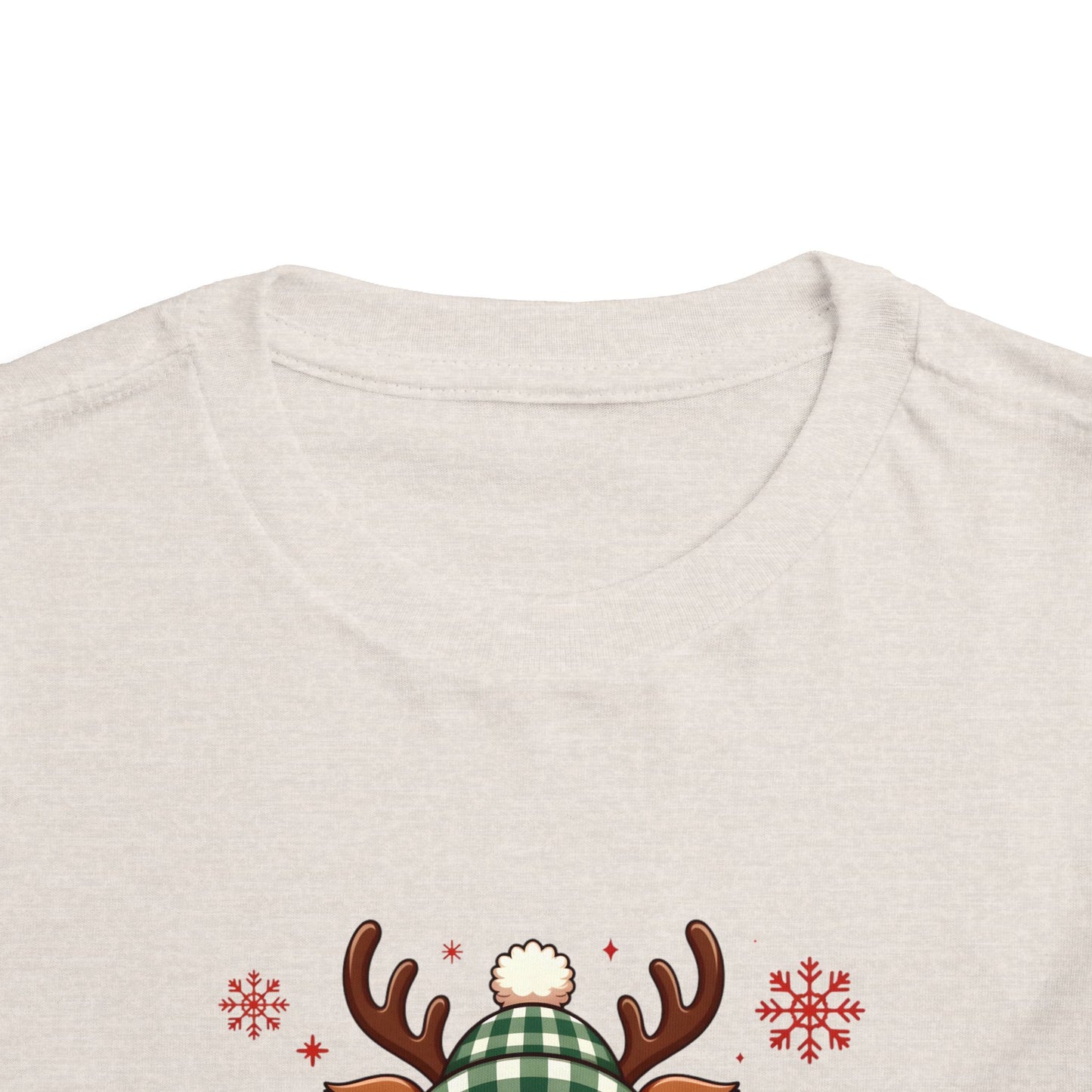 Personalized Toddler Tee — Cute Reindeer Christmas Name Shirt