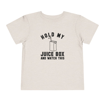 Fun Toddler Tee - "Hold My Juice Box and Watch This" - Perfect for Playdates, Birthdays, Summer Fun, Gift for Kids, Toddler Clothes