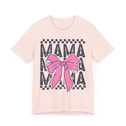 Cute Mama Bow Graphic Tee, Mother's Day Gift, Stylish T-Shirt for Moms, Everyday Wear, Birthday Gift for Her