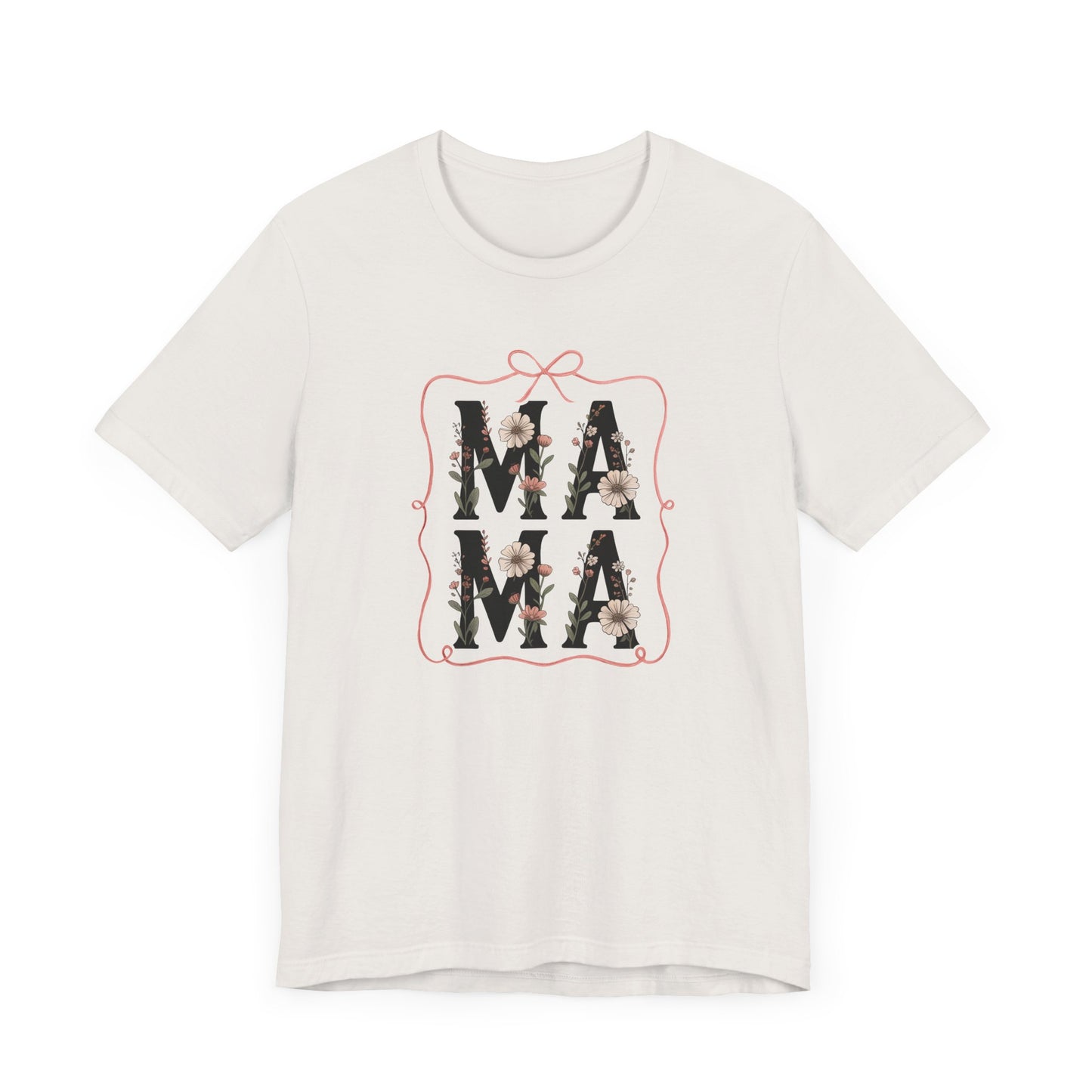 Floral Mama Tee - Perfect Gift for Moms, Mother's Day, Family Gatherings, Casual Wear, Baby Shower