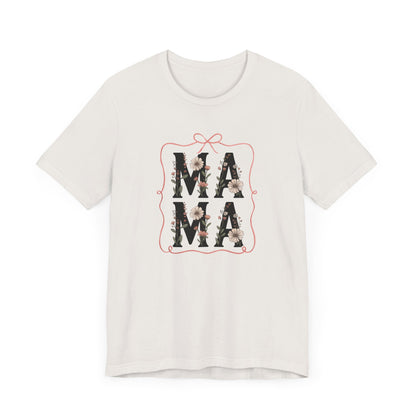 Floral Mama Tee - Perfect Gift for Moms, Mother's Day, Family Gatherings, Casual Wear, Baby Shower