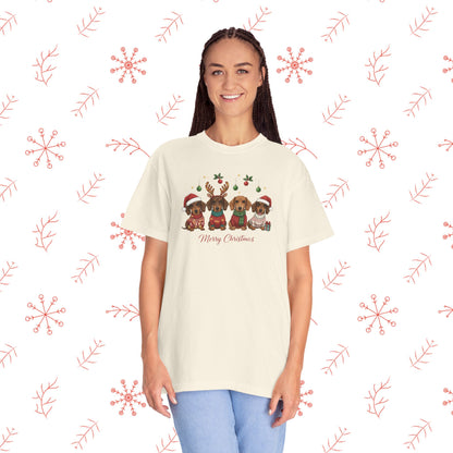 Christmas Dachshund Dogs T-Shirt - Merry Christmas Cute Holiday Tee