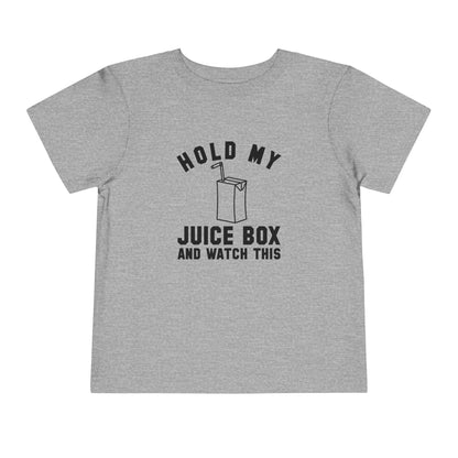 Fun Toddler Tee - "Hold My Juice Box and Watch This" - Perfect for Playdates, Birthdays, Summer Fun, Gift for Kids, Toddler Clothes