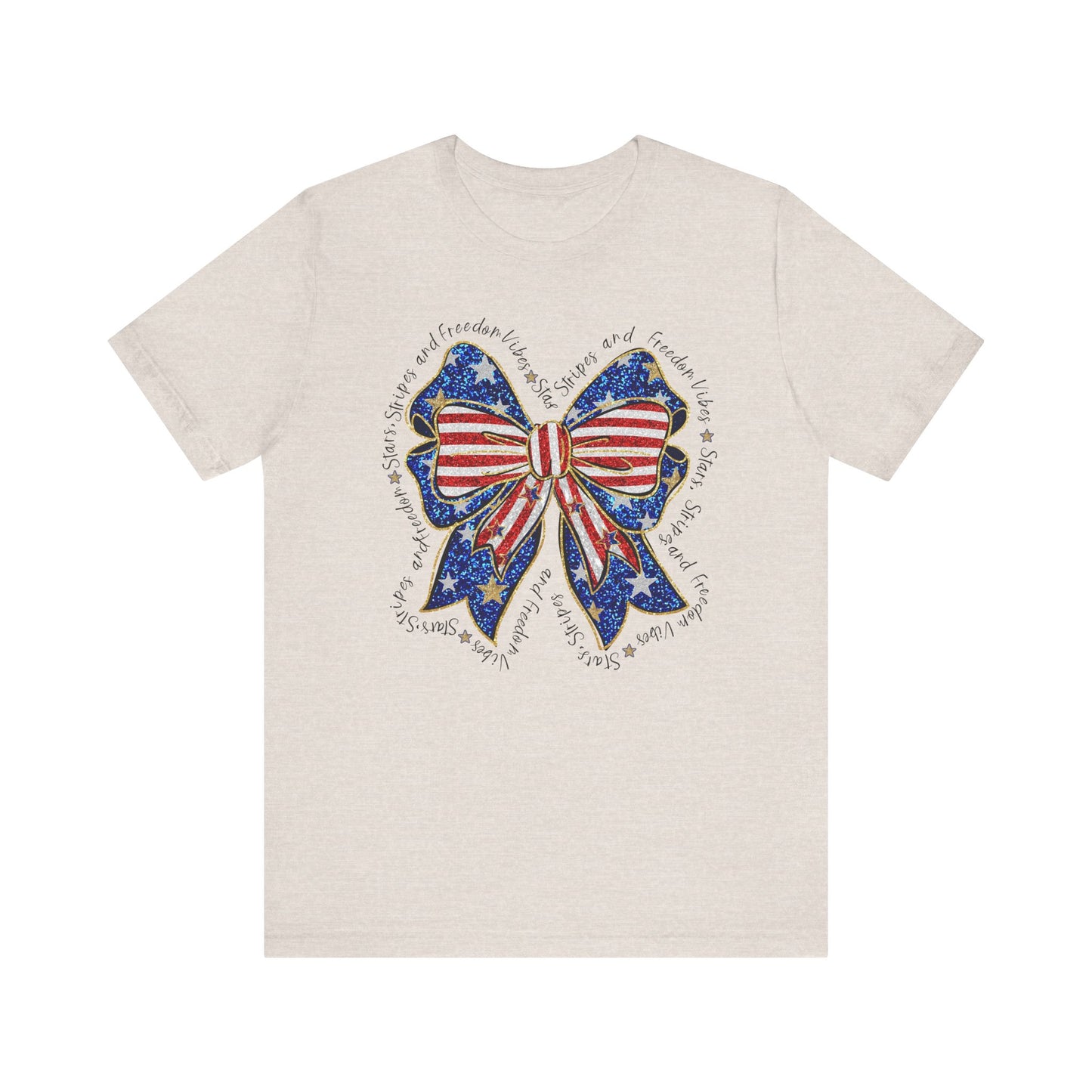 Patriotic Bow Tee - Unisex Jersey Short Sleeve T-Shirt, Independence Day Outfit, Festive Wear, 4th of July Celebration, Casual Summer Shirt