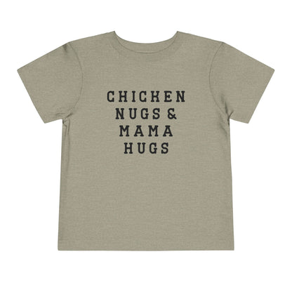 Toddler Chicken Nugs & Mama Hugs Tee - Cute Kids Shirt, Funny Toddler Tee, Gift for Moms, Baby Shower Gift, Playdate Outfit