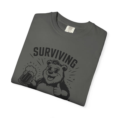 Surviving Fatherhood T-Shirt | Funny Gift for Dads | Casual, Gift for Father's Day, New Dad Shirt, Beer Lovers Tee