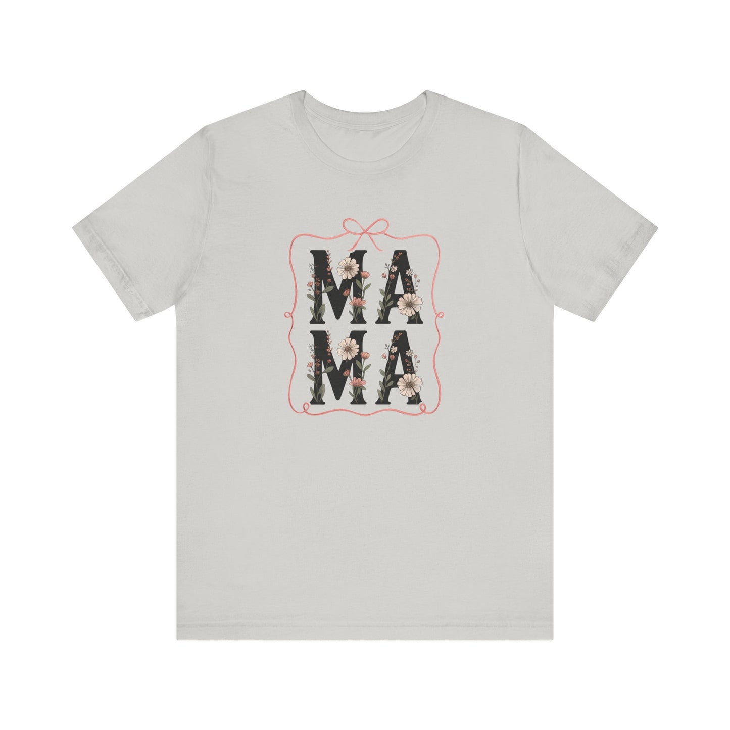 Floral Mama Tee - Perfect Gift for Moms, Mother's Day, Family Gatherings, Casual Wear, Baby Shower